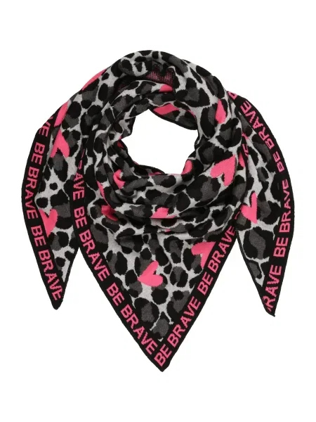 Zwillingsherz Fular gri / gri închis / roz pitaya negru