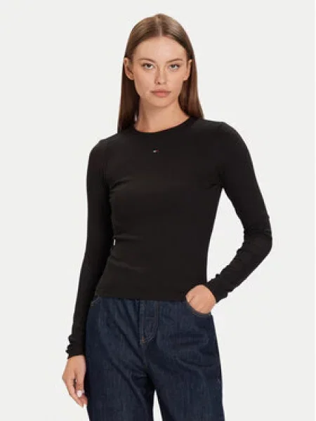 Tommy Jeans Majica Essential crna bijela