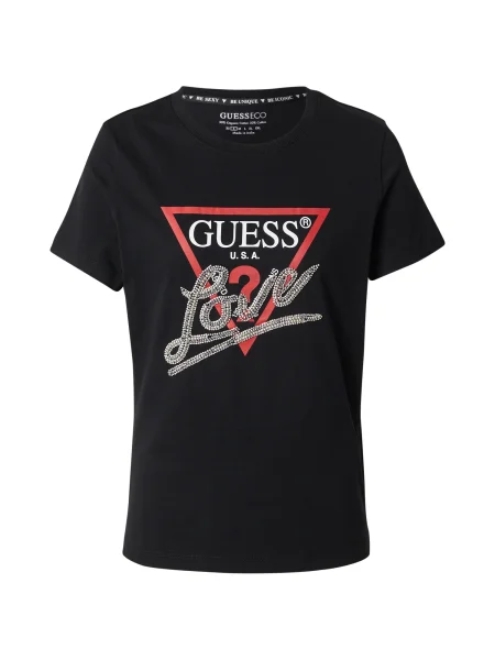 Guess Tricou Negru alb