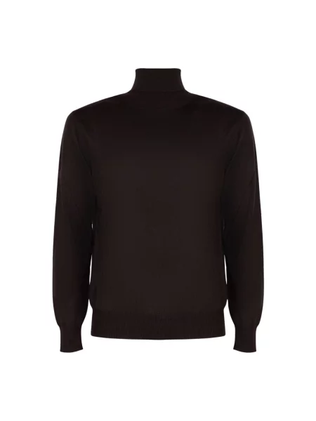 Sweter z golfem Kangra do golfa brązowy