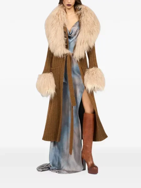 Megztas avikailio paltas Roberto Cavalli ruda