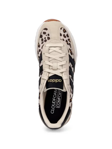 Ριγέ τρέξιμο μπουφάν Adidas με αυτόγραφο καφέ