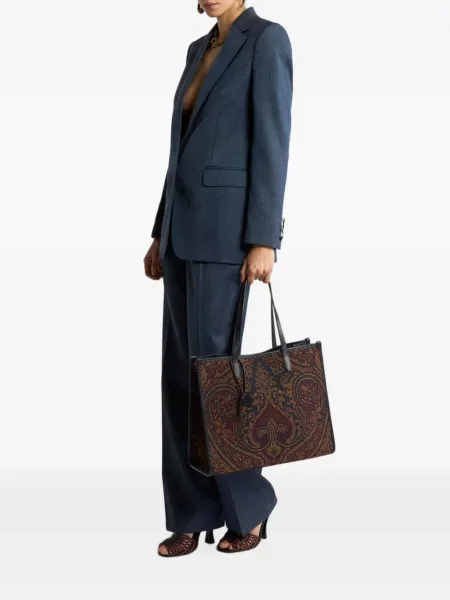 Geacă Etro de lână cu model paisley albastru