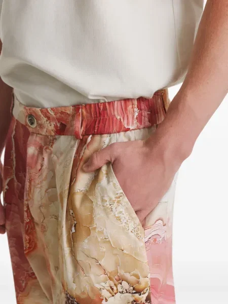 Pantaloni Irina Voinea cu imagine roz
