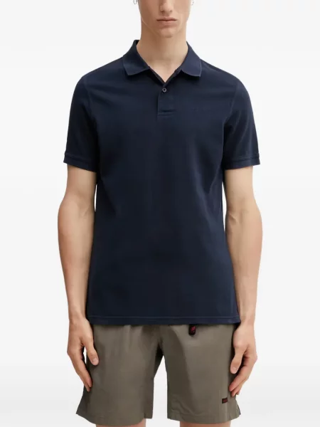 Tricou polo Barbour cu broderie albastru