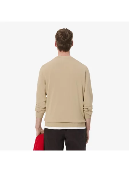 Lacoste Monochromatyczny Sweter Z Dekoltem V beżowy
