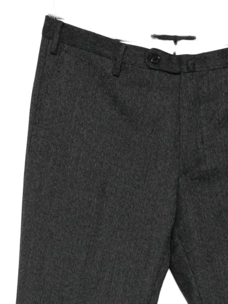 Pantaloni Incotex cu model herringbone negru