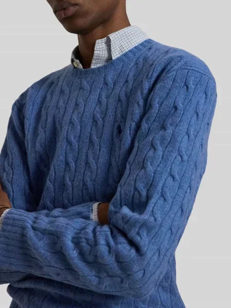 Sweter o kroju regular fit z mieszanki wełny i kaszmiru Polo Ralph Lauren niebieski