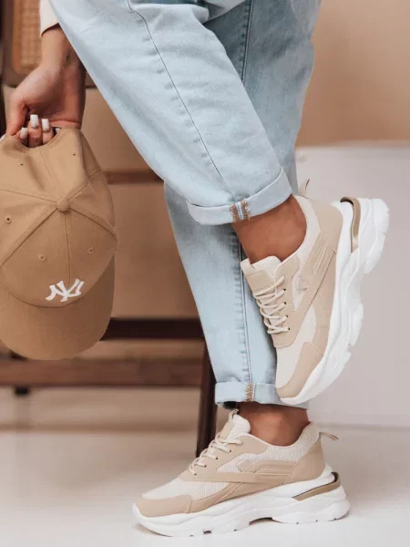 Sneakersy na platformie SPORTLITE Dstreet beżowe