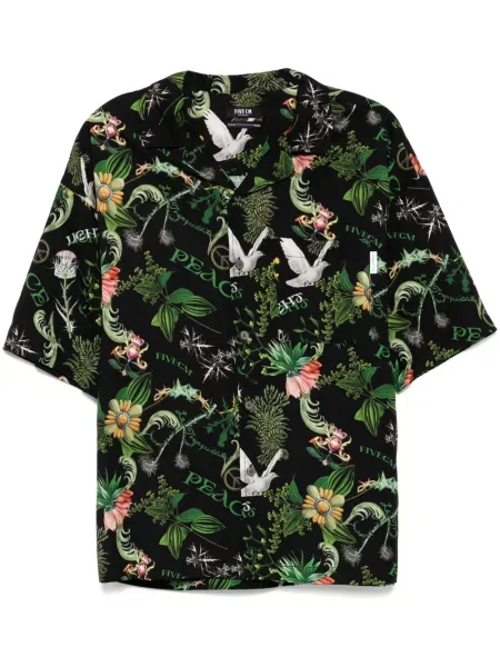 Риза Five Cm с принт черно