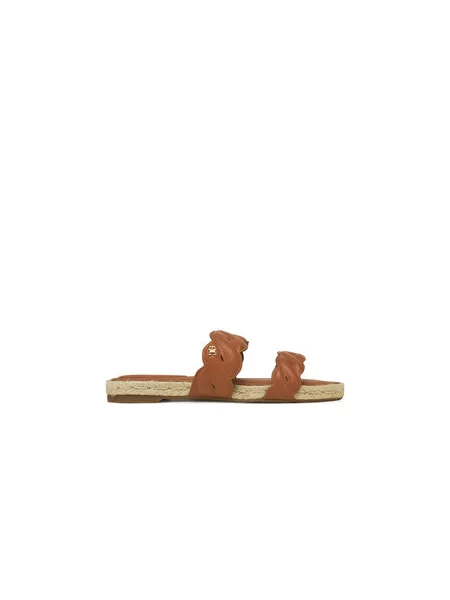 Tommy Hilfiger Espadrilky Leather Rope Espadrille Mule hnědá