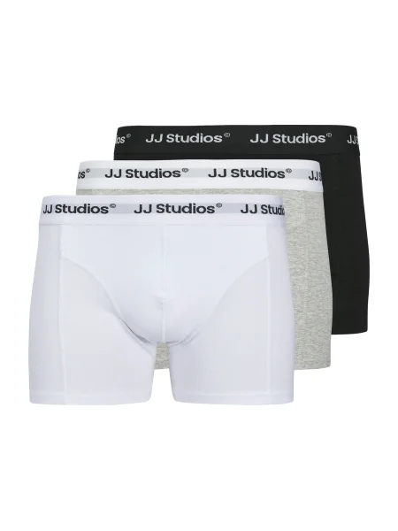 JACK & JONES Boksarice JACSOHO pegasto siva / črna bela