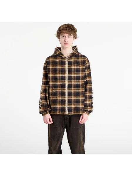 Sweatshirt PLEASURES Groove Zip Poncho Hoodie Brown Plaid L maro