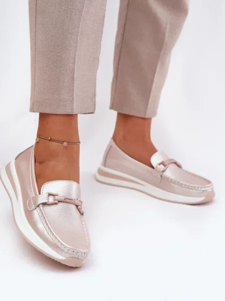 Kožené mokasíny S. Barski sivá