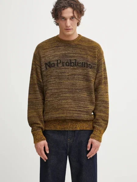 Pulover z dodatkom volne No Problemo Mosca Crew Neck rumena