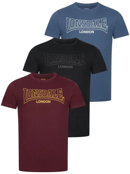 LONSDALE Tricou Beanley bleumarin / sângeriu negru