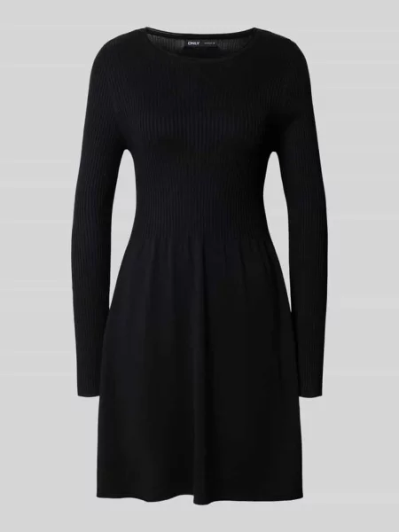 Sukienka lekko rozkloszowana z dzianiny z mieszanki model ‘ALMA’ Only czarna