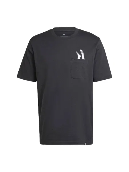 Adidas Tricou Lounge Slides Graphic Pocket negru