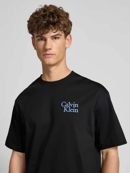 Calvin Klein Jeans t-shirt z aplikacją czarny