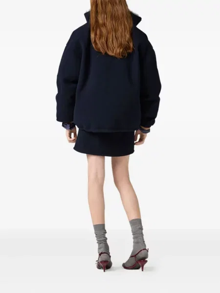 Fustă Miu Miu din fleece albastru