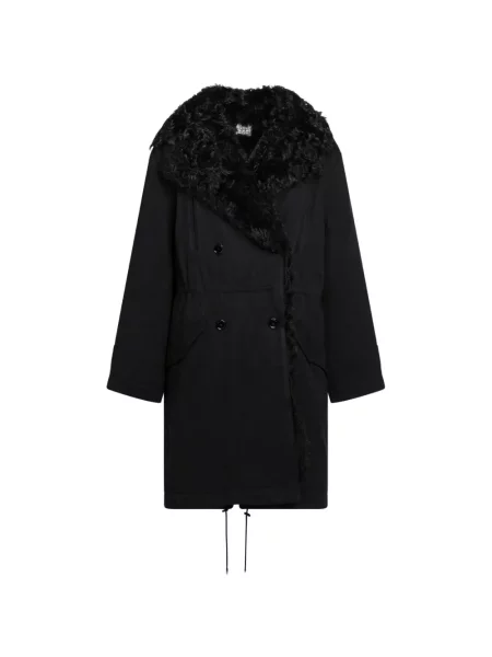 Geacă parka Toteme din piele de oaie negru