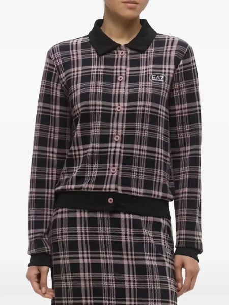 Geacă Ea7 Emporio Armani în carouri cu imagine negru