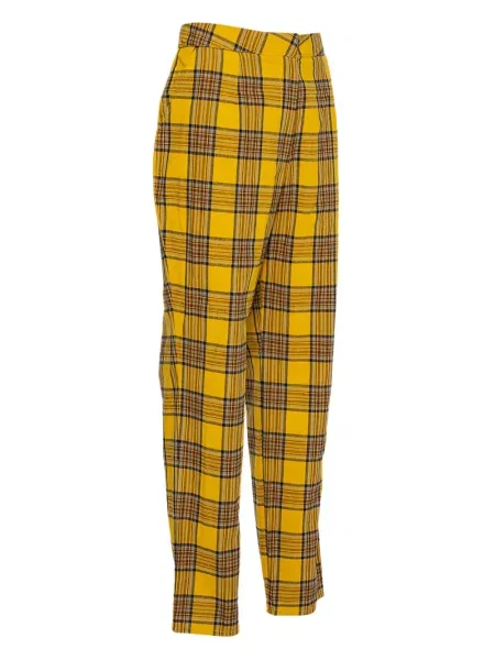 Pantaloni Lpa în carouri galben