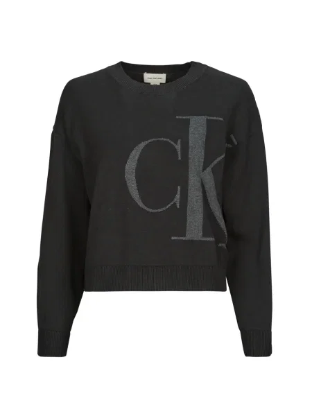 Calvin Klein Jeans Sveter tmavosivá čierna