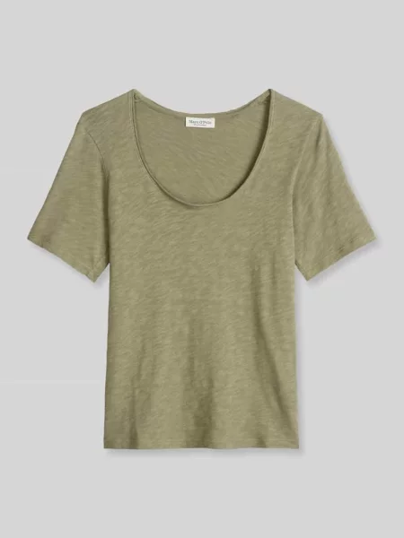 T-shirt o kroju regular fit z czystej bawełny Marc O'polo oliwkowa