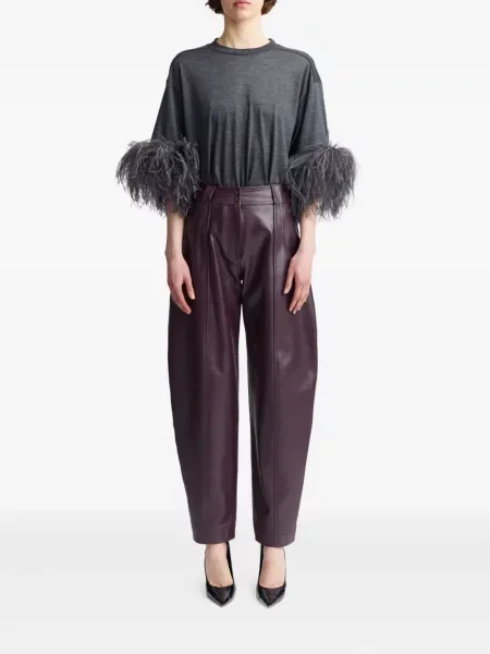 Pantaloni 16arlington din piele roșu