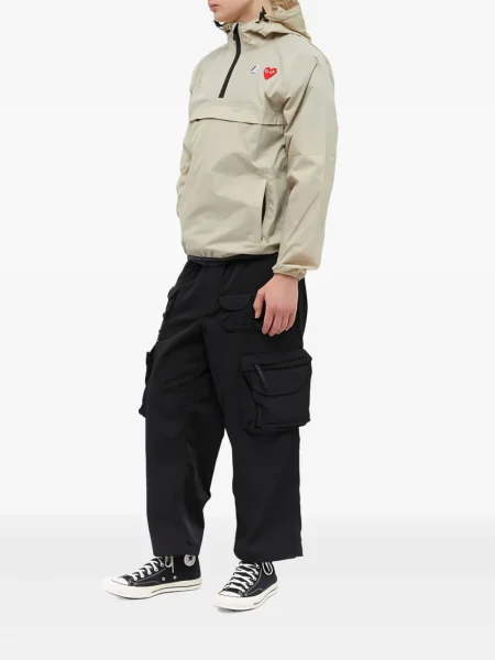 Geacă Comme Des Garcons Play cu glugă de jumătate de fermoar