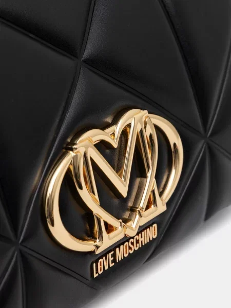 Кожаная сумка-багет Love Moschino