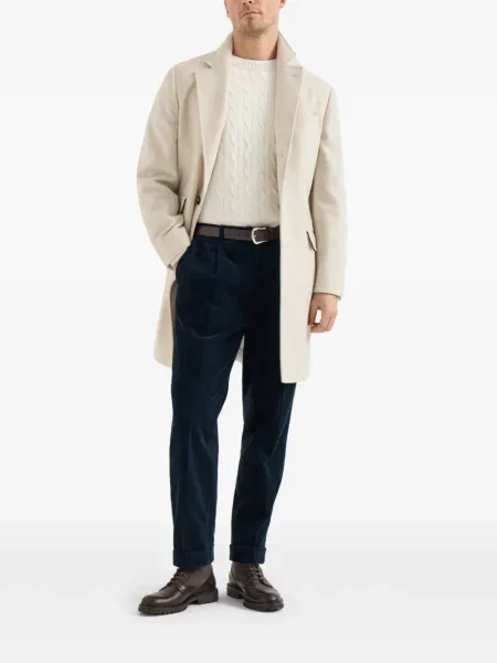 Pantaloni Brunello Cucinelli de catifea cord albastru