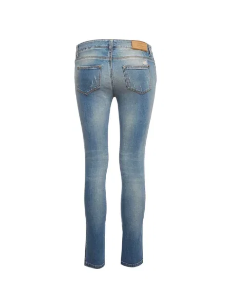 Слаб дънки skinny fit Ermanno Scervino с протрити краища синьо