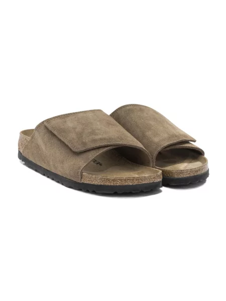 Klapki Birkenstock skórzane brązowe