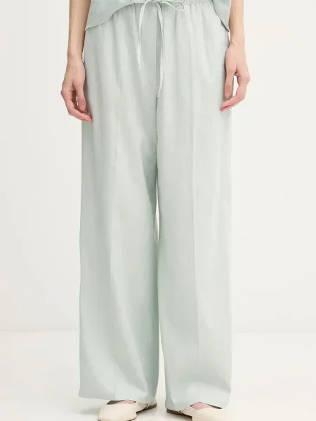 Calvin Klein Jeans hlače z lanom zelena