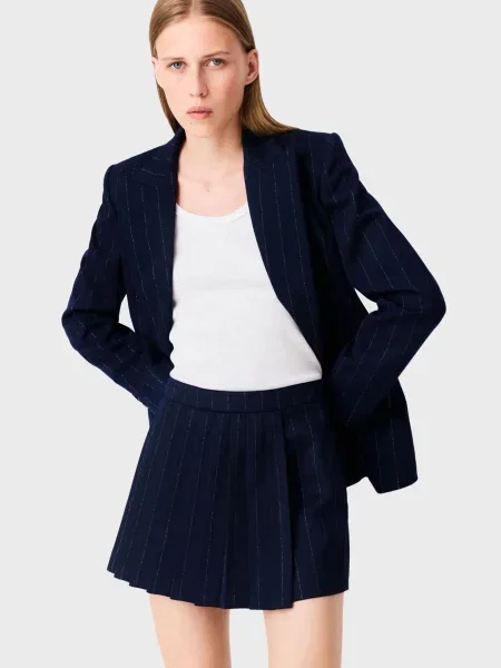Юбка-шорты Maje в полоску синяя