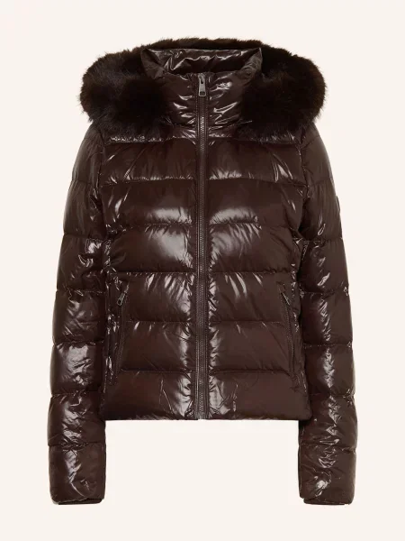 Tommy Hilfiger Lehká Péřová Bunda tmavě hnědá