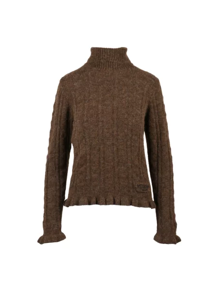 Sweter Moschino wełniany brązowy