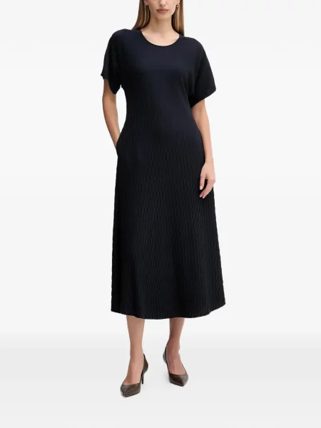 Rochie midi Sandro Ferrone plisată până la genunchi de costum albastru