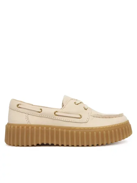 Pantofi Clarks Torhill Boat Écru