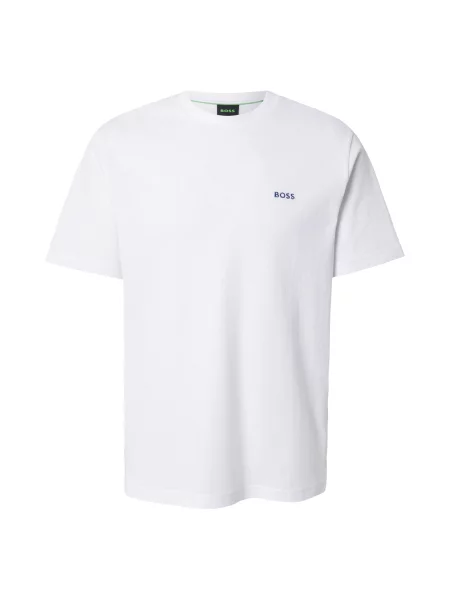 BOSS Tricou Member albastru denim alb