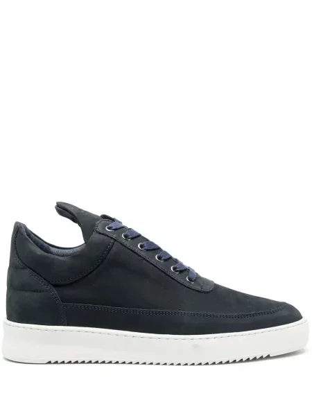 Sneakerși Filling Pieces din piele de căprioară albastru