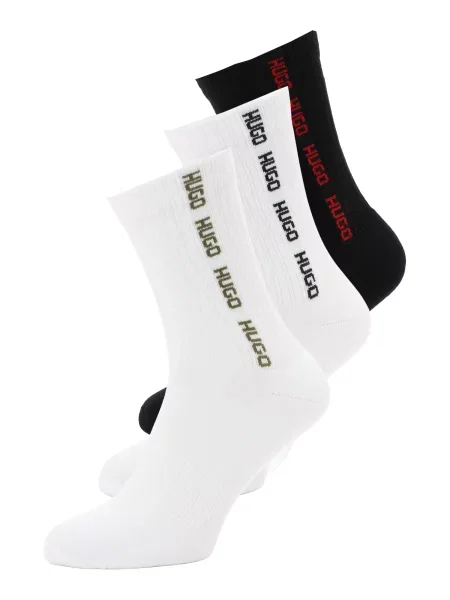 HUGO Nogavice rdeča / črna bela