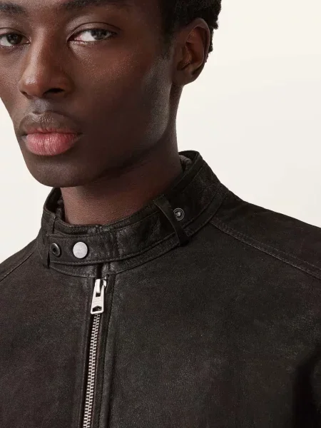 Шкіряна куртка Allsaints чорна