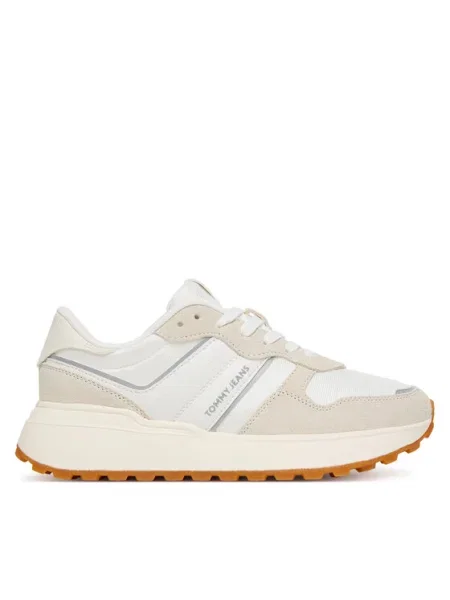 Dámske topánky Tommy Jeans Cleated Runner ecru biela
