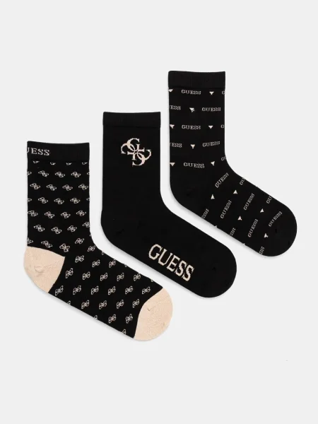 Чорапи Guess 3 чифта черно