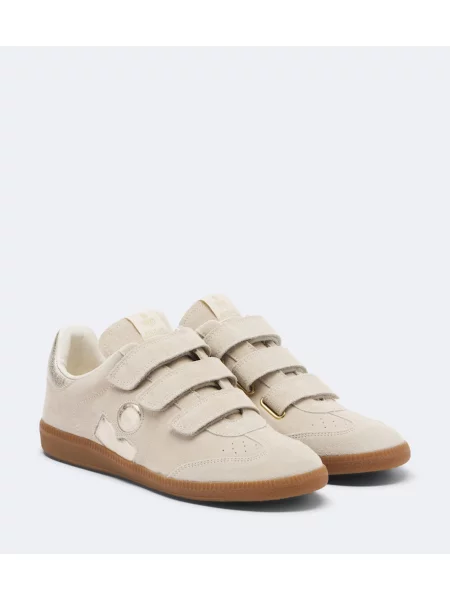 Top Isabel Marant din piele de căprioară bej
