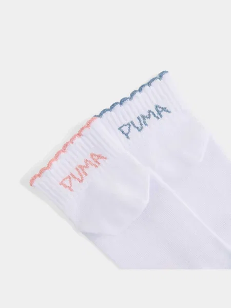 PUMA Girls Scallop Edge Quar Набір шкарпеток Дитяче Комбінований верх білий