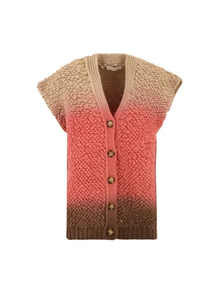 Wielobarwność sweter Akep wełniany w grochy